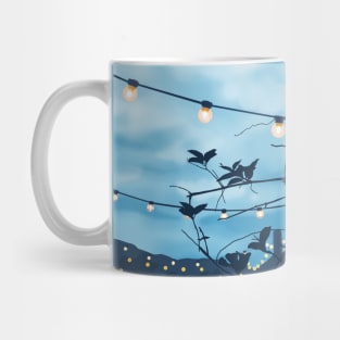 light garland at dusk Mug